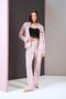 Women's Buttoned Polka Dot Pajamas Lace Detailed Bustier Triple Set - 3