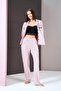 Women's Buttoned Polka Dot Pajamas Lace Detailed Bustier Triple Set - 4