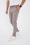 Men's Seasonal Jogger Slimfit Mold Waist Half Elastic Lycra Gray Linen Trousers - 4