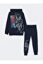 Lcw Kids New Navy Blue Hooded Spiderman Printed Boys Tracksuit Set