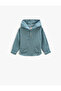 Muslin Sweatshirt Hooded Long Sleeve Buttoned Pocket