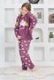 Star Applique Embroidered Eye Band Gift Girl's Fleece Pajamas Set - 3