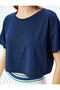 Crop Crew Neck Comfortable Fit Breathable Sports T-Shirt - 5