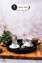 37 cm Metal Coffee and Tea Presentation Tray with Black Wooden Handles - Breakfast Tray Stylish Durable Design - 2