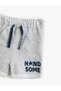 Kangaroo Pocket Shorts with Tie-Waist Detail and Embroidered Details, Pleated Legs - 3
