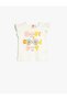 T-Shirt Crew Neck Sleeveless Ruffle Daisy Printed Cotton