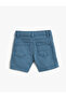 Denim Shorts with Pockets, Cotton, Adjustable Elastic Waist - 2
