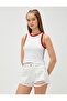 Crop Athlete Cotton Crew Neck Piping Detailed - 3