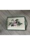 Kitchen Decoration Hand Painted Floral Patterned Wooden Tray 25X35Cm