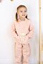 Girl's Teddy Bear Toy 3 Thread Ribbed Hooded Tracksuit Set - 3