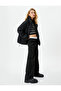 Oversize Puffer Jacket Stand Collar Pocket Snap Closure - 2