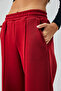 Burgundy Wide Cut Elastic Waistband Plain Track Pants 26237 - 3