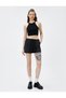 Mini Shorts with Elastic Waist and Pocket Detail