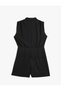 Crepe Fabric Draped Detail Degaje Neckline Sleeveless Mini Dress - 2