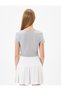 Corset Detailed T-Shirt Slim Fit Short Sleeve U Neck Cotton - 4
