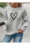 Big Heart Printed Unisex Oversize Crew Neck Sweatshirt