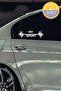 Peugeot 301 - Car Compatible White Auto Sticker with Pulse Heartbeat Rhythm 2*20*7cm - 3