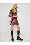 Draped Floral Mini Dress