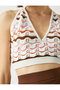 Crop Tank Top V-Neck Knitted Detailed - 5