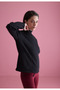 Women's Black Washed Pocketed Turtleneck Sweatshirt - 4