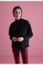 Women's Black Washed Pocketed Turtleneck Sweatshirt