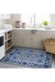 Melisa Collection Dark Blue Floral Patterned Woven Base Modern Decorative Carpet melisa16 - 4