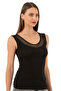 Özkan 22848 Women's Modal Cotton Thick Strap V-Neck Tulle Detailed Undershirt - 4