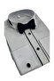 Boy's Black Cufflinks Pleated Piping Shirt - 4