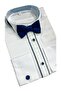 Boy's Navy Blue Cuffed Shirt - 2