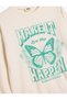 Butterfly Sweatshirt Crew Neck Long Sleeve Cotton - 3