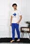 Men's Cotton Combed Cotton Lover Combination Pajama Set White 50129 Price is for Single Set - 2