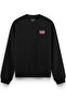 Game over Back Printed Black Oversize Sweatshirt S1199 - 2