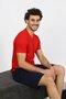 Men's Combed Cotton Red 3-Piece Pajama Set 6848 - 2