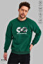 Unisex Long Sleeve Ataturk Infinity Printed Crew Neck Hoodless Ribbed Oversize Sweatshirt - 2