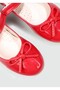 Red Bow Patent Leather Girl's Ballerina Flats - 3