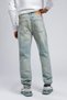 Oxford High Waist Casual Tapered Cut Slimming Leg 100% Cotton Blue Men's Jeans - 2