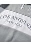 Unisex Gray Los Angeles Printed Oversize Half Zipper Polo Collar Sweatshirt - 3