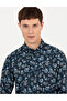 Navy Blue Slim Fit Long Sleeve Shirt 50262724 -Vr033 - 3