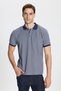 Pack of 2 Non-Shrinkable Cotton Fabric Slim Fit Slim Fit Men's White-Navy Non-Curling Polo Collar T-Shirts - 4