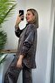 Leopard Satin Shirt Pants Set - 2