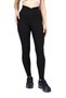 Corded Black Cross Waist Detailed Winter Thermal Leggings with Fleece Inside - 7
