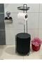5 Liter Trash Can Metal Toilet Paper Holder Black, Stainless, Specially Painted, Stylish and Functional - 2