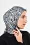 Gi Shine Diagonale Jacquard Shawl - Beige Black - - 2