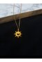 Steel Gold Minimal Stone Detailed North Star Necklace - 5