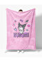 Kuromi Patterned 3D Printed Single Girl's Fleece Tv Blanket