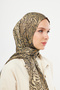 Gi Shine Diagonale Jacquard Shawl - Gold Black - - 2