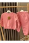 Babyaden 3 Thread Woven Rabbit Embroidery Heart Girls' School Tracksuit Set - 2