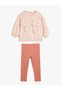 Set of 2 Sweatshirt with Bow and Polka Dot Leggings