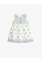 Strap Dress with Round Neck Patterned