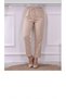 Women's High Waist Elastic Waist Pocketed Trousers Beige - 2